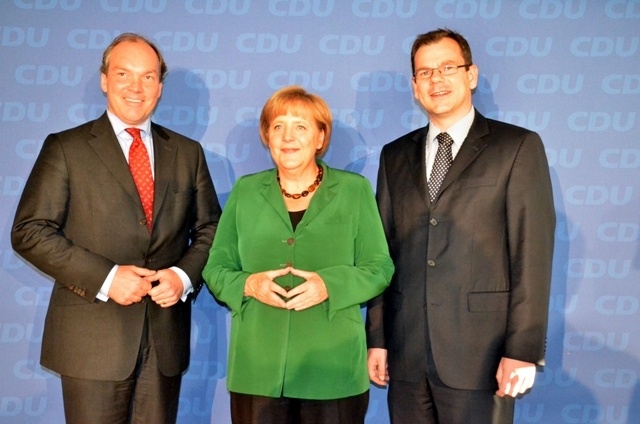 Dr. Murmann Mdb, Bundeskanzlerin und CDU Bundesvorsitzende Dr. Angela Merkel und Oberbuergermeister Dr. Tauras